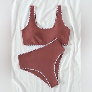 Embroidered High Waisted bathensuit bikini size S